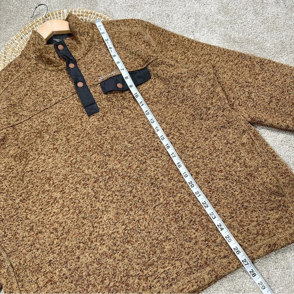 Eddie Bauer Men’s Convector Snap Mock Sweater Snap T Pullover Fleece Brown L - Picture 13 of 13